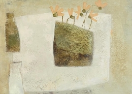 still life painting with flowers