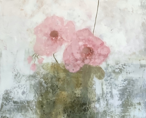 soft focus contemporary oil floral